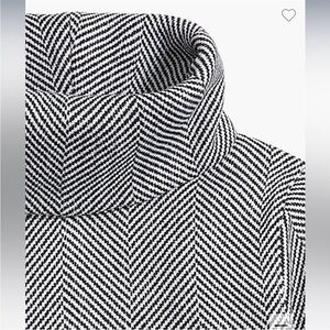 J. Crew • Black White Herringbone Funnel Neck Pullover